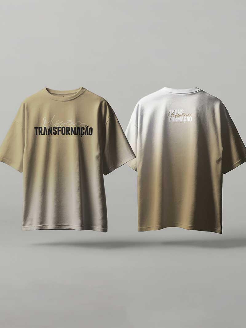 Camiseta Transformação — Oversized Bege